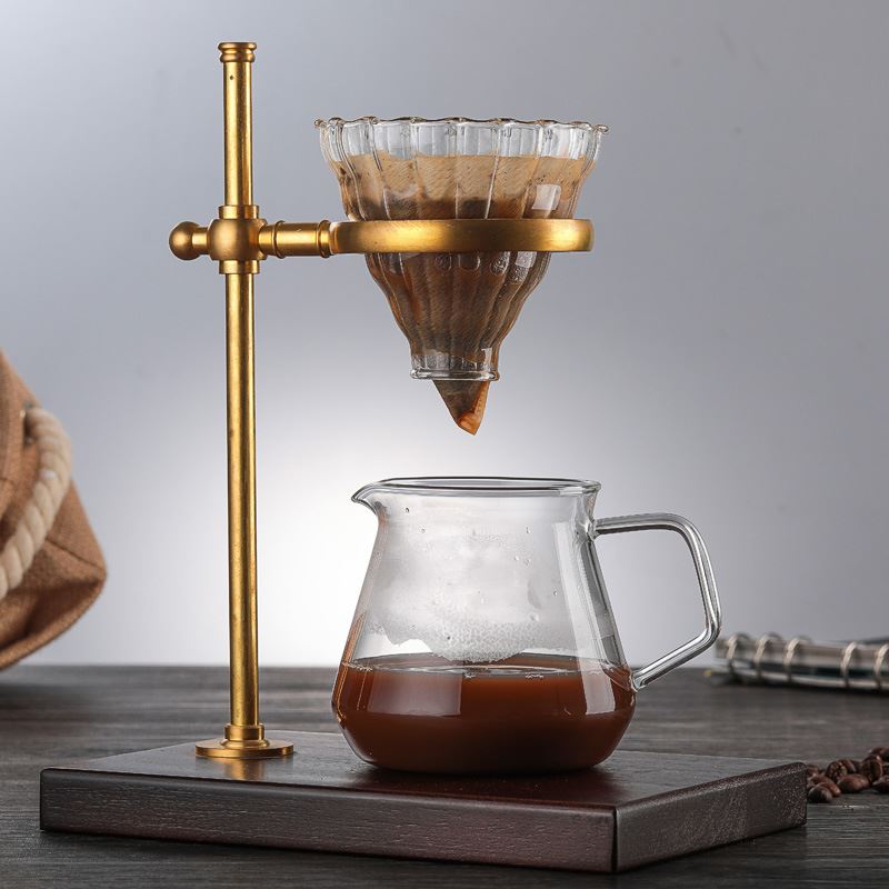 Coffee Equipment And Tools - Brass Copper Stand Coffee Dripper Set
