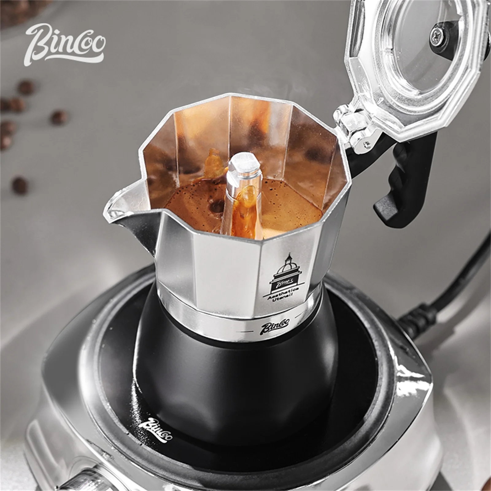 BINCOO Double Valve Moka Pot，E – Coffee Equipment Set recenzja i cena
