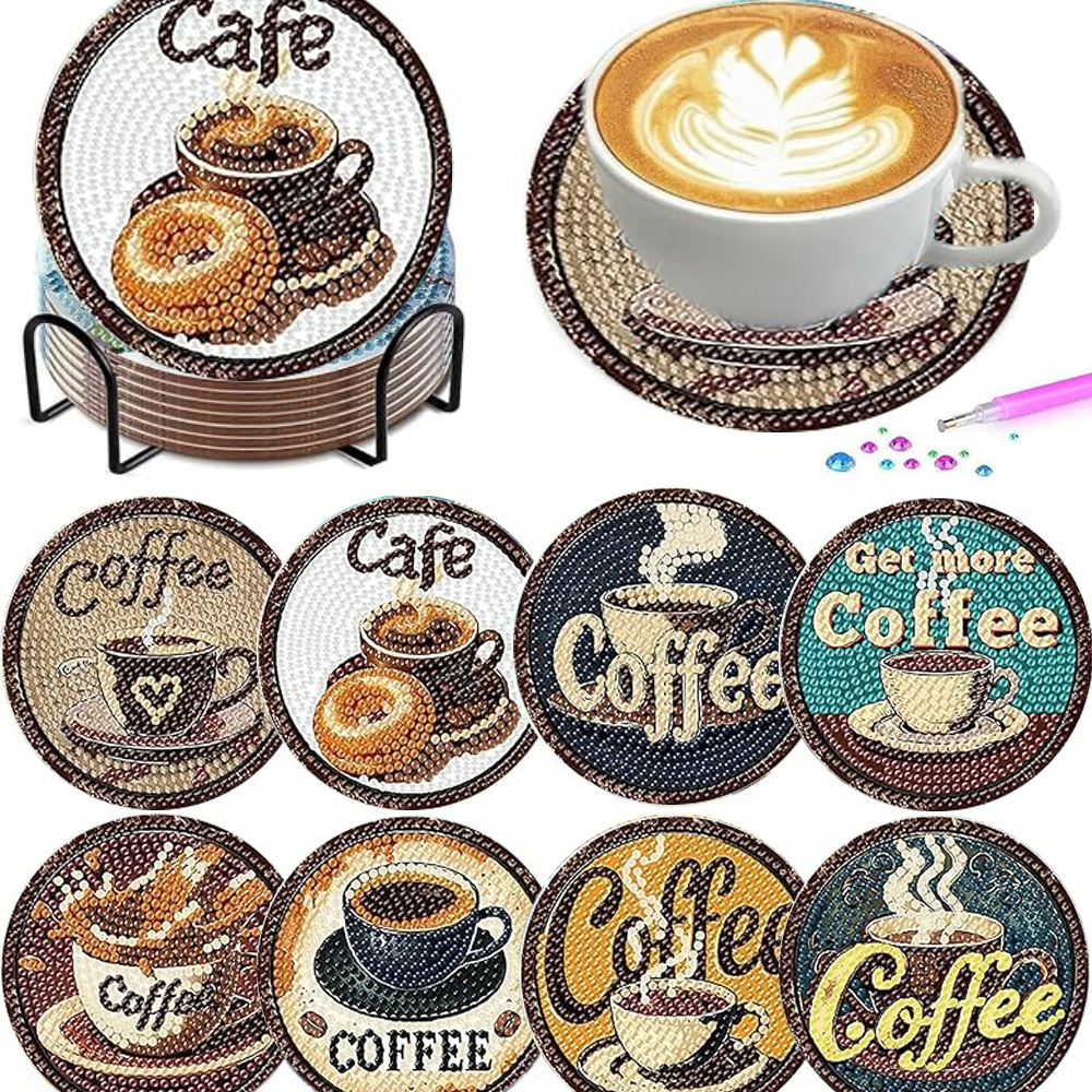 8 pieces/set of diamond painte – Coffee Equipment Set recenzja i cena
