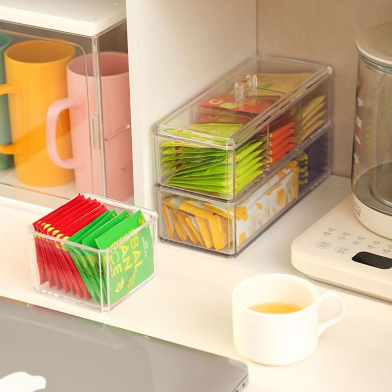 [E] Tea Bag Storage Box Drawer – Coffee Equipment Organizer recenzja i cena
