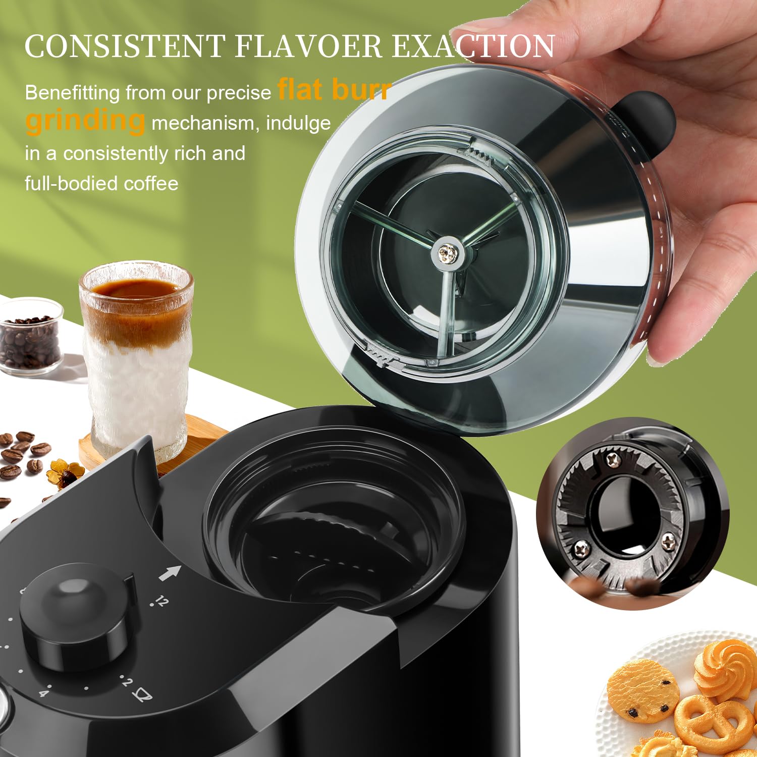 Wancle Automatic Burr Mill Cof – Coffee Grinder Burr Flat recenzja i cena