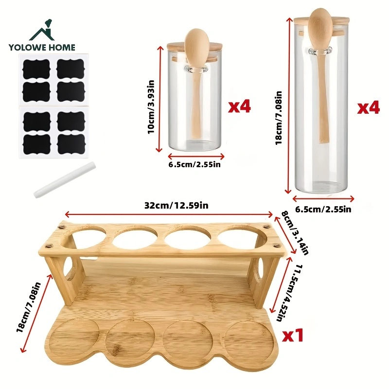 8-Piece Glass Storage Containe – Coffee Equipment Organizer recenzja i cena